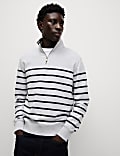 Pure Cotton Striped Sweatshirt