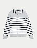 Pure Cotton Striped Sweatshirt