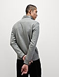 Pure Cotton Zip Up Funnel Neck Sweatshirt