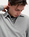Cotton Rich Half Zip Polo Shirt