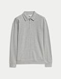 Cotton Rich Half Zip Polo Shirt