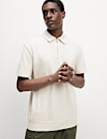 Oversized Fit Cotton Rich Textured Polo Shirt