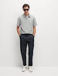 Oversized Fit Cotton Rich Textured Polo Shirt