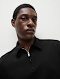Strukturiertes Oversize-Poloshirt mit hohem Baumwollanteil