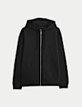 Cotton Rich Relaxed Zip Through Hoodie