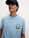 Zuiver katoenen T-shirt met surfplank