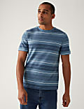 Pure Cotton Double Knit Striped T-Shirt
