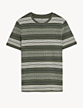 Pure Cotton Double Knit Striped T-Shirt