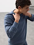 Sudadera de algodón con escote cerrado