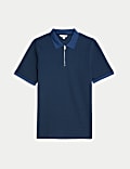 Cotton Blend Textured Polo Shirt