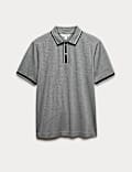 Pure Cotton Jacquard Polo Shirt