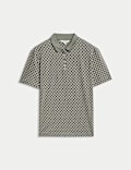 Pure Supima® Cotton Geometric Print Polo Shirt