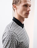 Pure Supima® Cotton Geometric Print Polo Shirt
