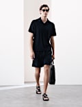 Cotton Rich Towelling Revere Polo Shirt