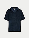 Cotton Rich Towelling Revere Polo Shirt