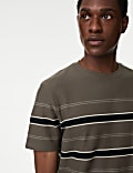 T-shirt 100&nbsp;% coton à rayures chevrons