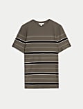 T-shirt 100&nbsp;% coton à rayures chevrons