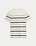 Pure Cotton Herringbone Striped T-shirt