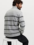 Pure Cotton Striped Half Zip Sweatshirt