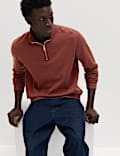 Cotton Rich Double Knit Half Zip Sweatshirt