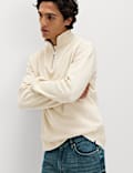 Cotton Rich Double Knit Half Zip Sweatshirt