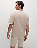 Relaxed Pure Cotton Waffle T-Shirt