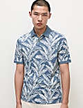 Pure Cotton Banana Leaf Print Polo Shirt