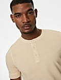 T-Shirt σε στυλ Henley από 100% βαμβάκι