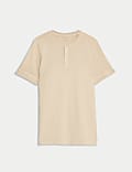 T-Shirt σε στυλ Henley από 100% βαμβάκι