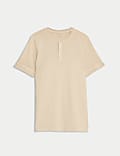 Henley-T-Shirt aus reiner Baumwolle