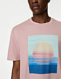 T-shirt με σχέδιο ηλιοβασίλεμα από 100% βαμβάκι