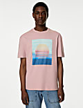 Pure Cotton Sunset Graphic T-Shirt