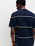 Pure Cotton Striped Relaxed Crew Neck T-Shirt