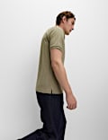 Cotton Rich Jacquard Zip Up Polo Shirt
