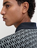 Pure Cotton Geometric Print Polo