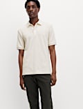 Pure Cotton Textured Polo Shirt
