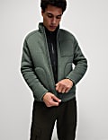 Fleece Lined Knitted Zip Up Jacket
