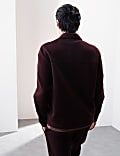 Cotton Rich Textured Half Zip Sweatshirt