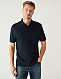 Poloshirt aus reiner Baumwolle mit geometrischem Muster