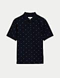 Pure Cotton Geometric Print Polo Shirt