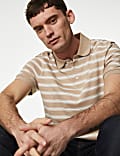 Pure Cotton Striped Polo Shirt