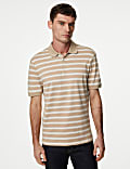 Pure Cotton Striped Polo Shirt