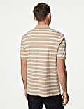 Pure Cotton Striped Polo Shirt