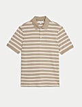 Pure Cotton Striped Polo Shirt