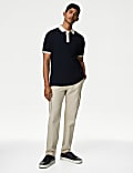 Polo en coton texturé