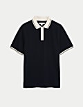 Polo en coton texturé
