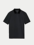 Chemise 100&nbsp;% coton piqué à bordures contrastées
