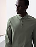 Langarm-Poloshirt aus reiner Supima&reg;-Baumwolle