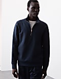 Sudadera con media cremallera de algodón