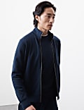 Cotton Rich Zip Up Funnel Neck Jacket